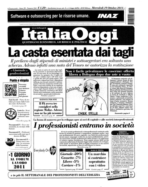 Italia oggi : quotidiano di economia finanza e politica